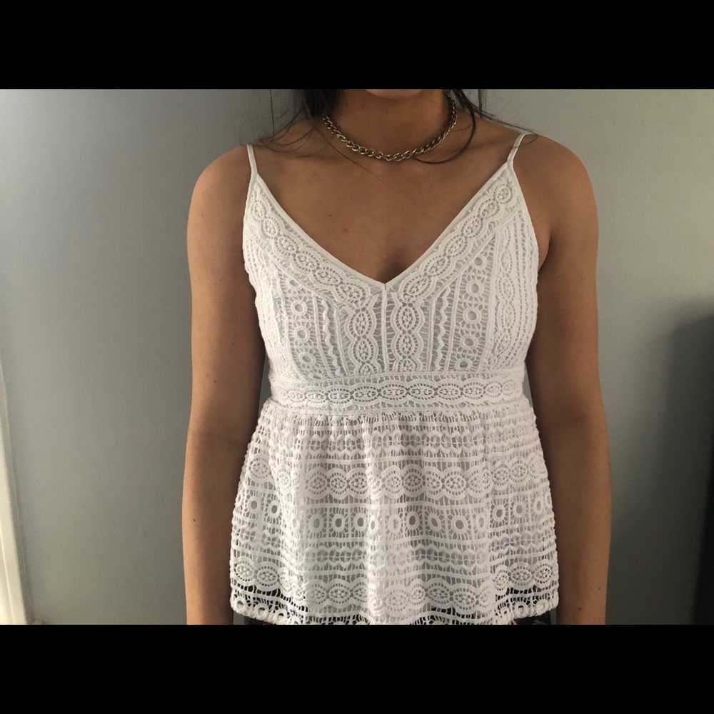 Abercrombie and Fitch White lace Tank Top